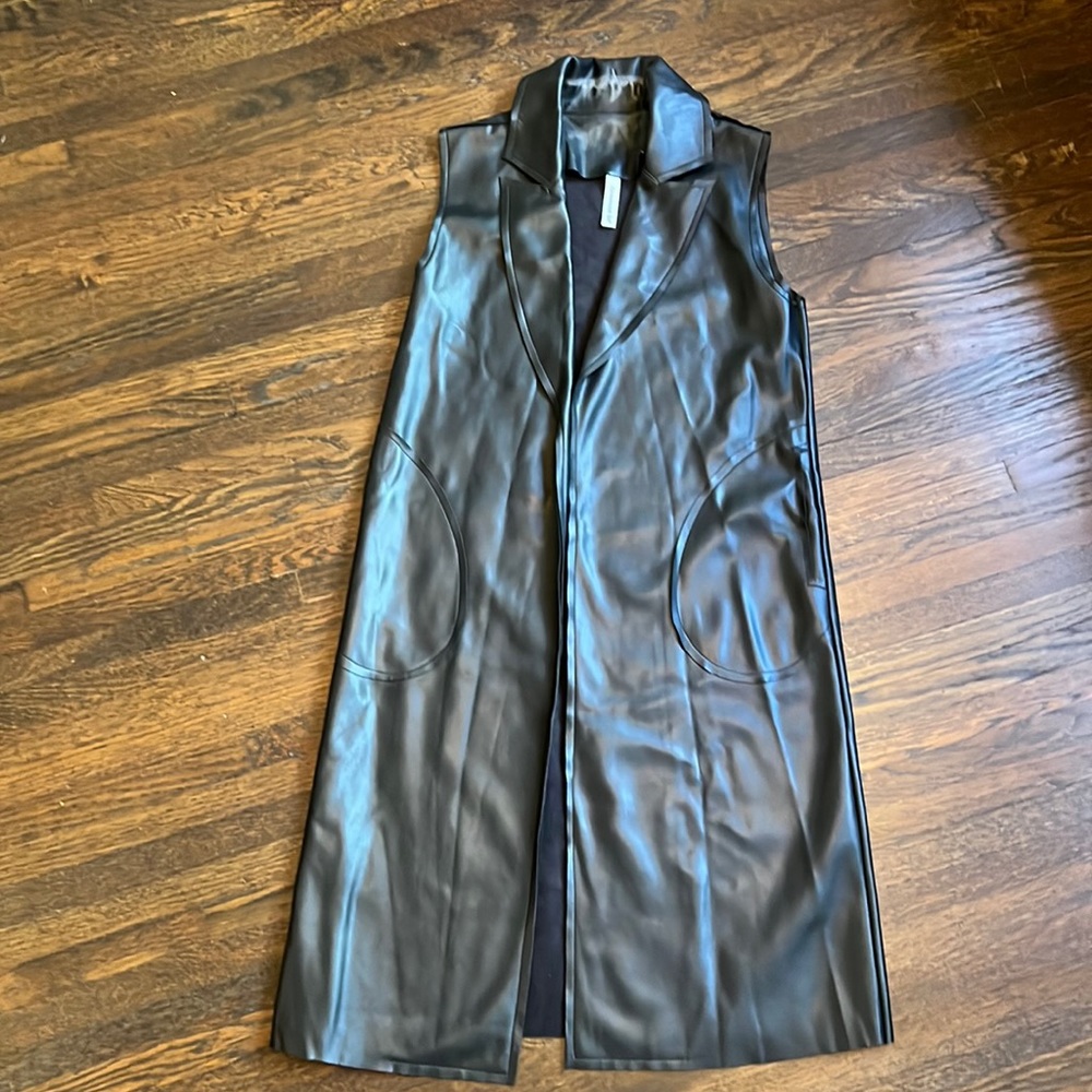 Tensione In Faux Leather Duster